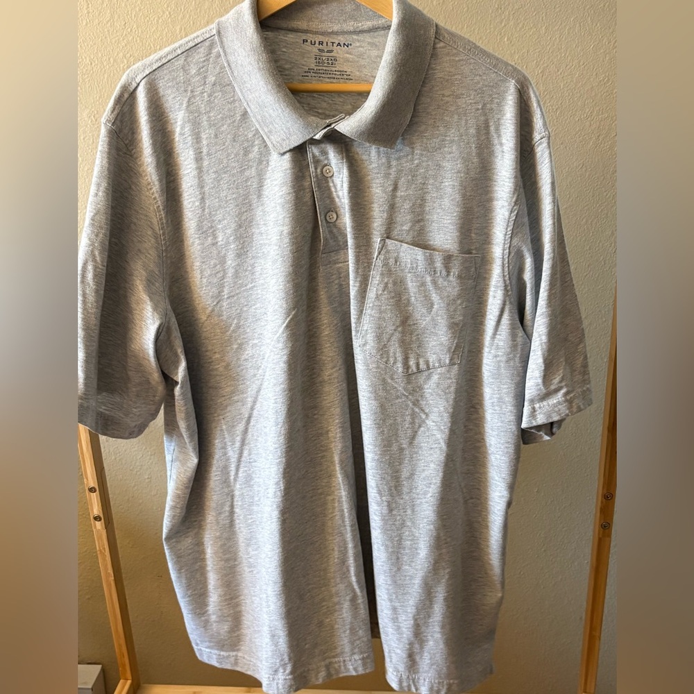 Puritan Light Gray Polo Shirt 2XL